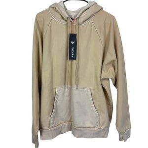 NWT Venor washed yellow cotton hoodie sz M